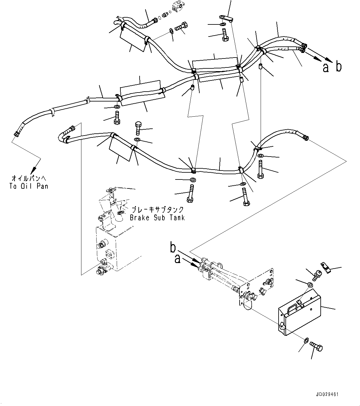 Komatsu parts book diagram for HD785-7 S/N 37001-UP: OIL QUICK CHARGE UNIT, QUICK CHARGE PIPING(#30001-)