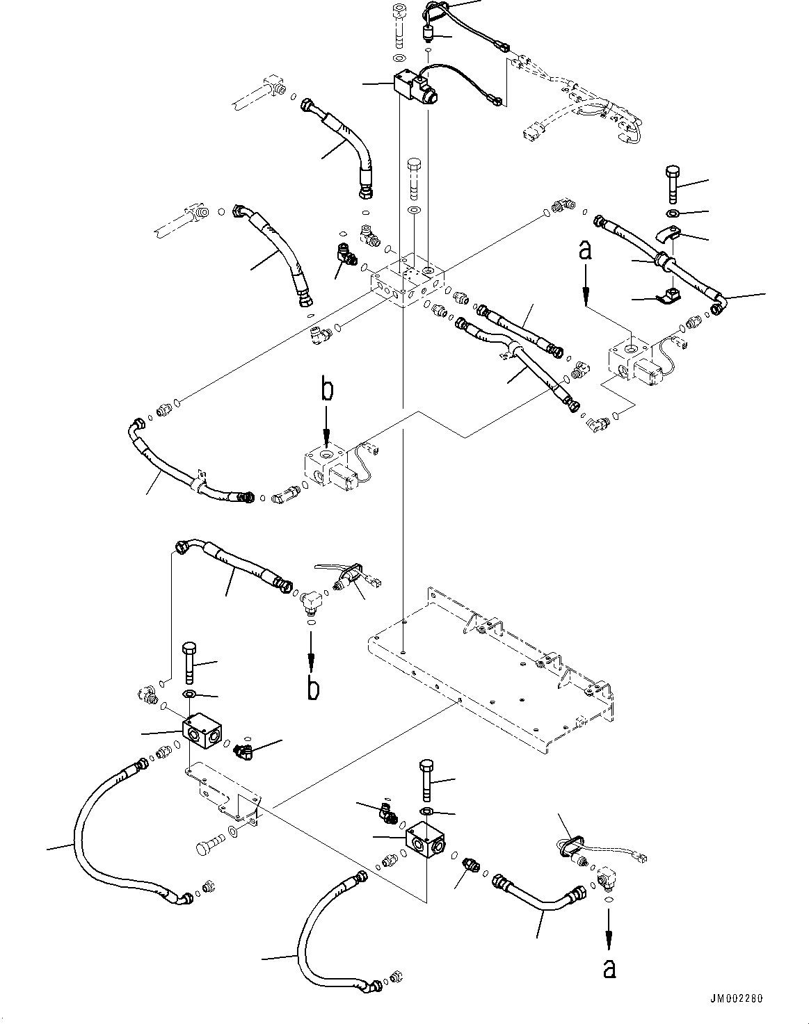 Komatsu parts book diagram for HD785-7 S/N 37001-UP: ANTI-SKID BRAKE SYSTEM (ABS) AND AUTO SPIN REGULATOR (ASR), VALVE (4/4)(#30001-)