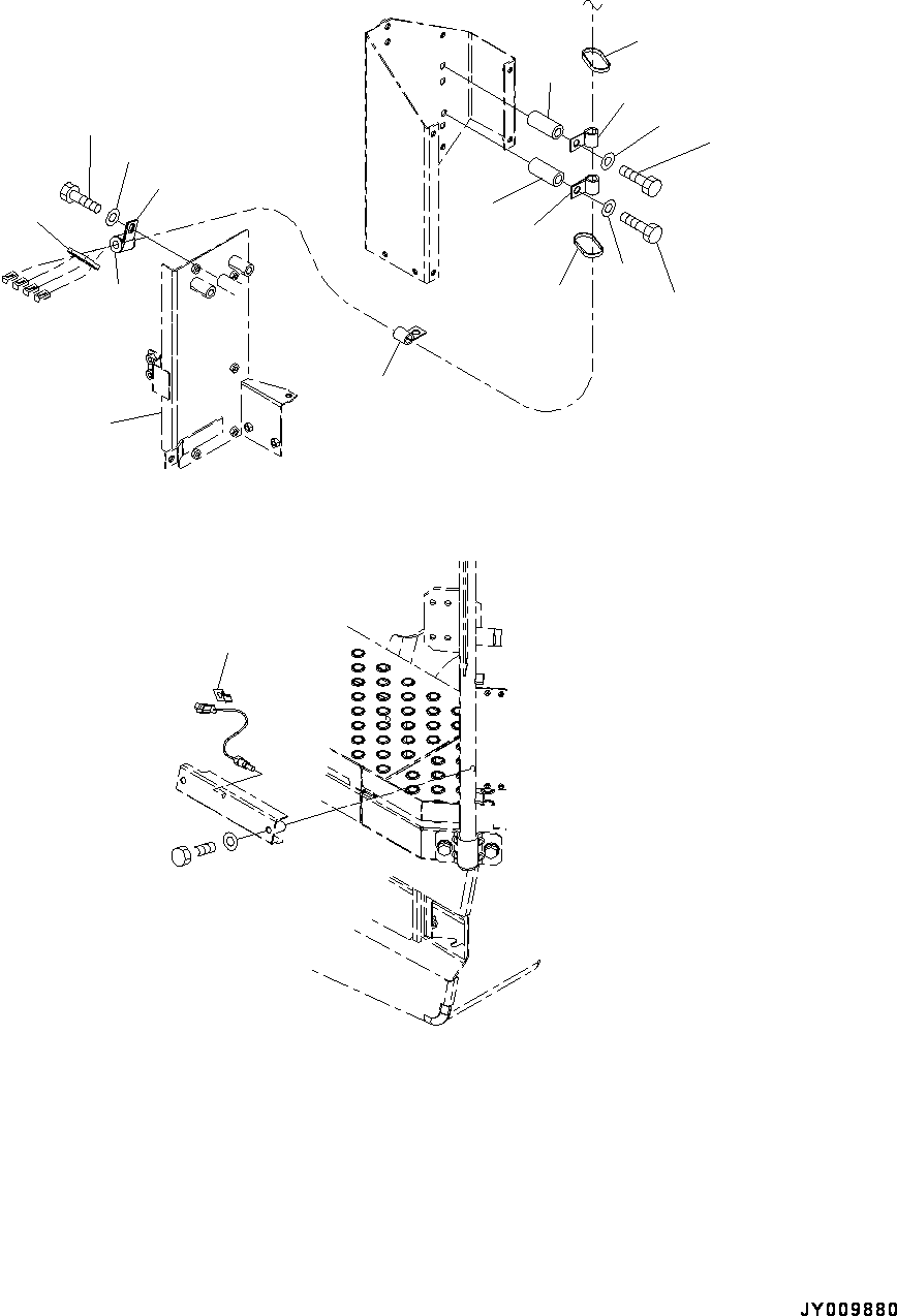 Komatsu parts book diagram for HD785-7 S/N 37001-UP: VEHICLE HEALTH MONITORING SYSTEM (VHMS), CLAMP (WITH KOMTRAX, IRIDIUM, EXCEPT RUSSIA, PAYLOAD METER)(#30001-)
