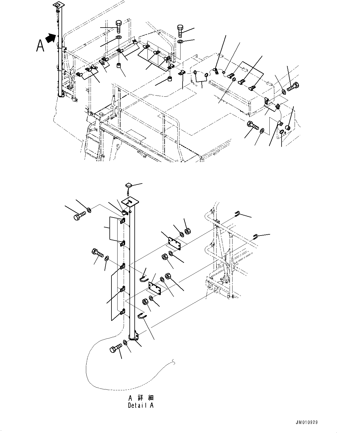 Komatsu parts book diagram for HD785-7 S/N 37001-UP: VEHICLE HEALTH MONITORING SYSTEM (VHMS), ANTENNA (WITH KOMTRAX, IRIDIUM, EXCEPT RUSSIA, PAYLOAD METER)(#30001-)