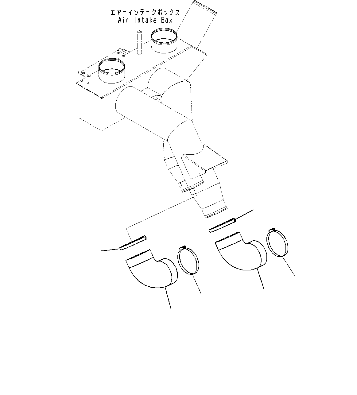Komatsu parts book diagram for HD785-7 S/N 37001-UP (-40 deg C Spec.): ENGINE RELATED PARTS, AIR INTAKE PIPING(#33158-)