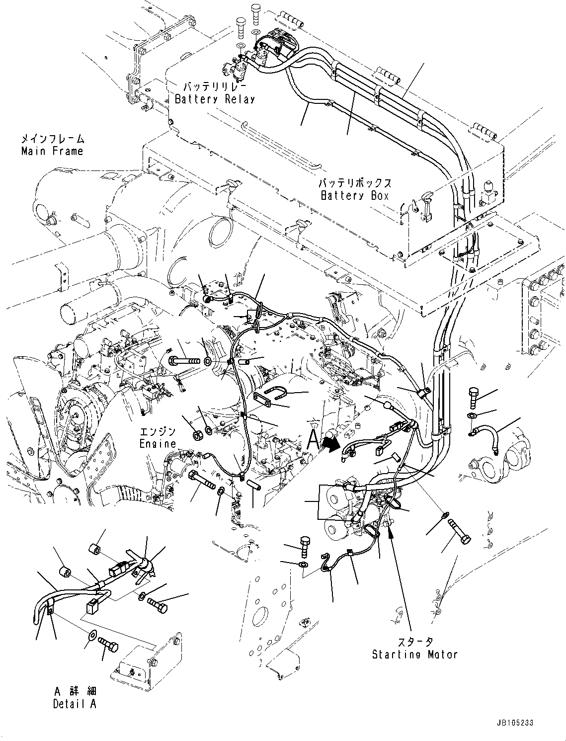 Komatsu parts book diagram for HD785-7 S/N 37001-UP (-40 deg C Spec.): ENGINE RELATED PARTS, HEATER RELAY WIRING HARNESS(#34129-)