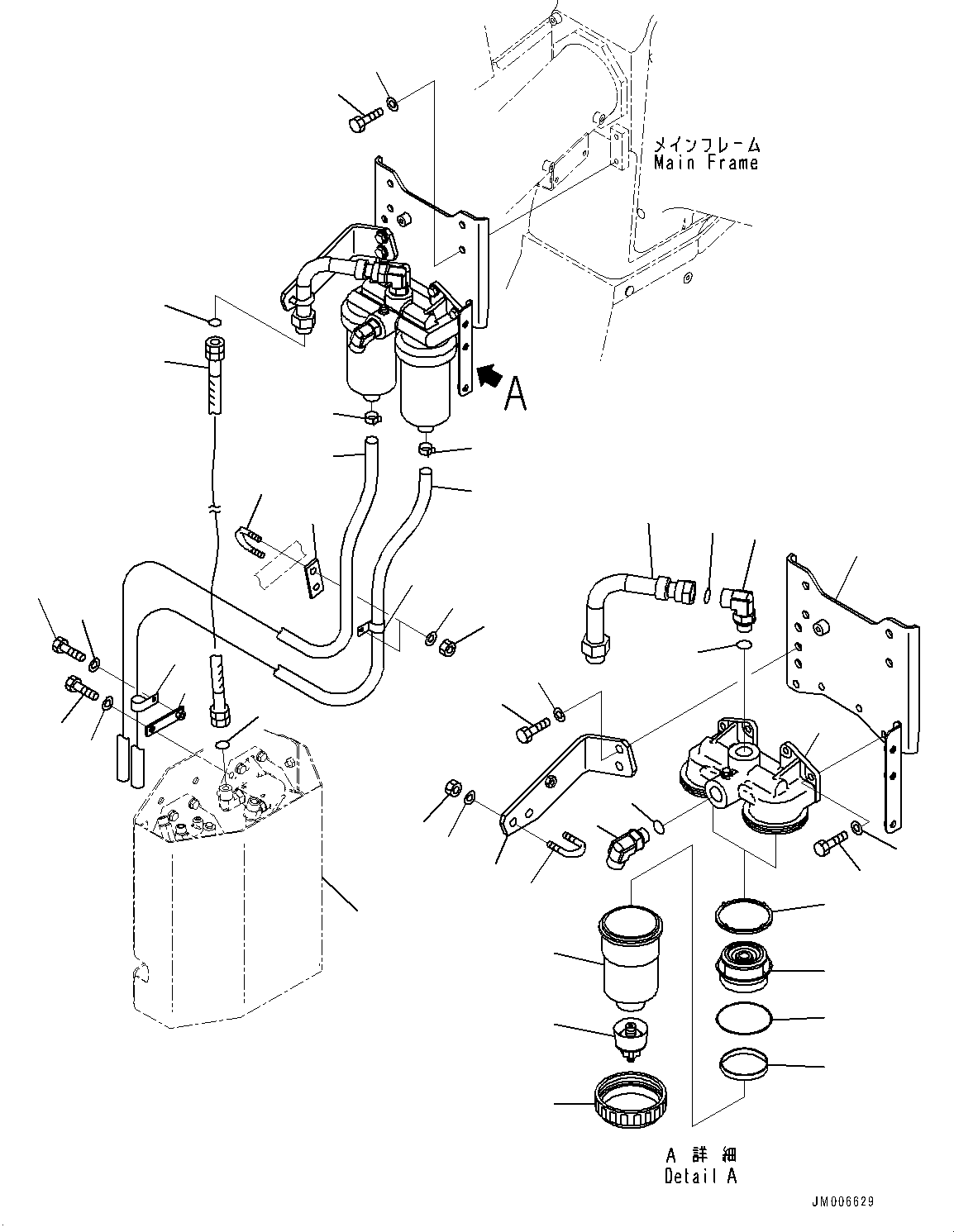 Komatsu parts book diagram for HD785-7 S/N 37001-UP (-40 deg C Spec.): FUEL PIPING, WATER SEPARATOR (2/2)(#30001-)