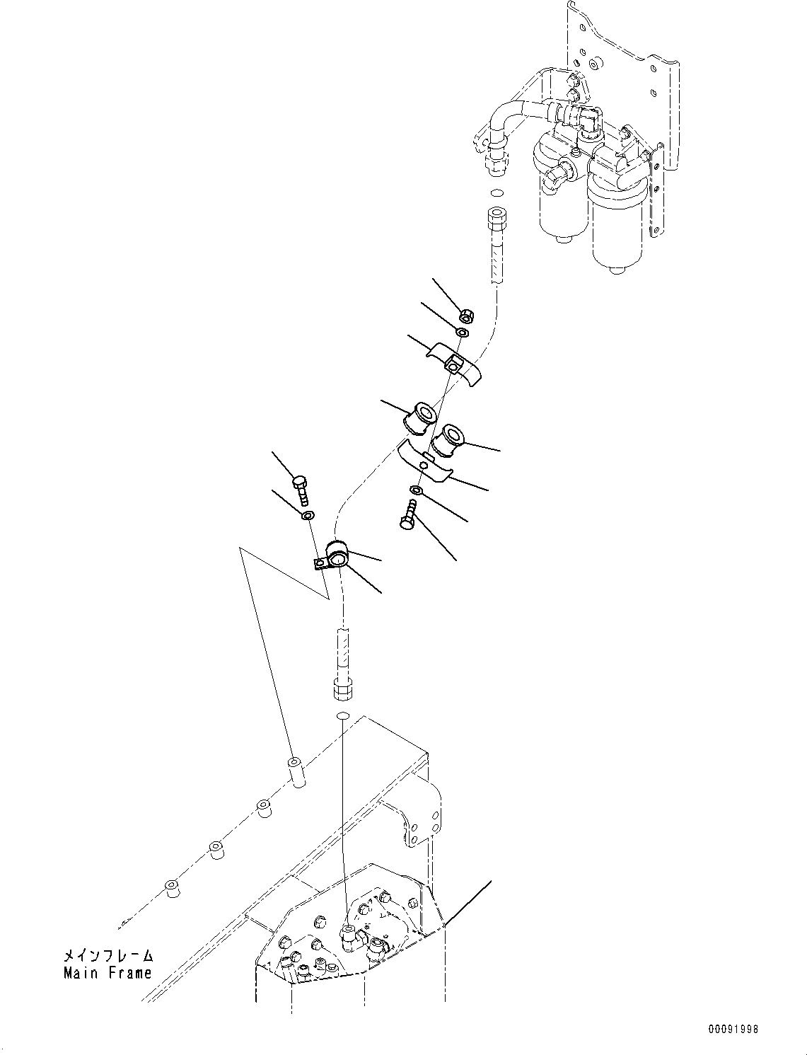 Komatsu parts book diagram for HD785-7 S/N 37001-UP (-40 deg C Spec.): FUEL PIPING, WATER SEPARATOR TO FILTER L.H.(#30001-)