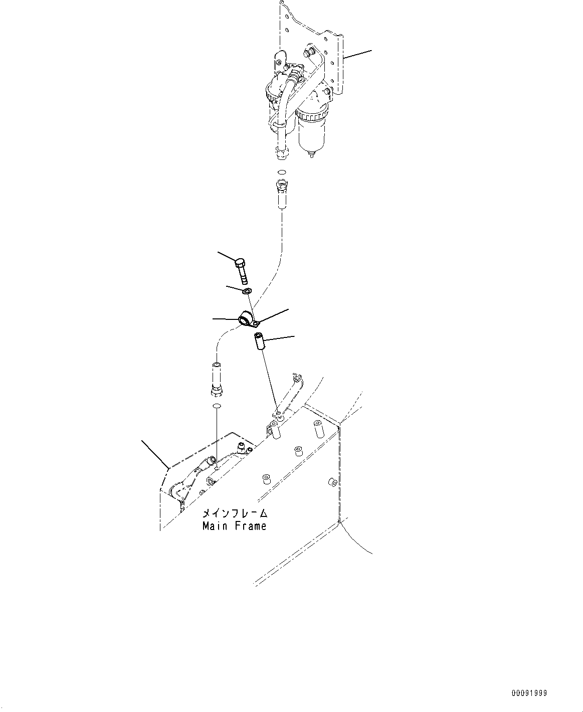 Komatsu parts book diagram for HD785-7 S/N 37001-UP (-40 deg C Spec.): FUEL PIPING, WATER SEPARATOR TO FILTER R.H.(#30001-30628)