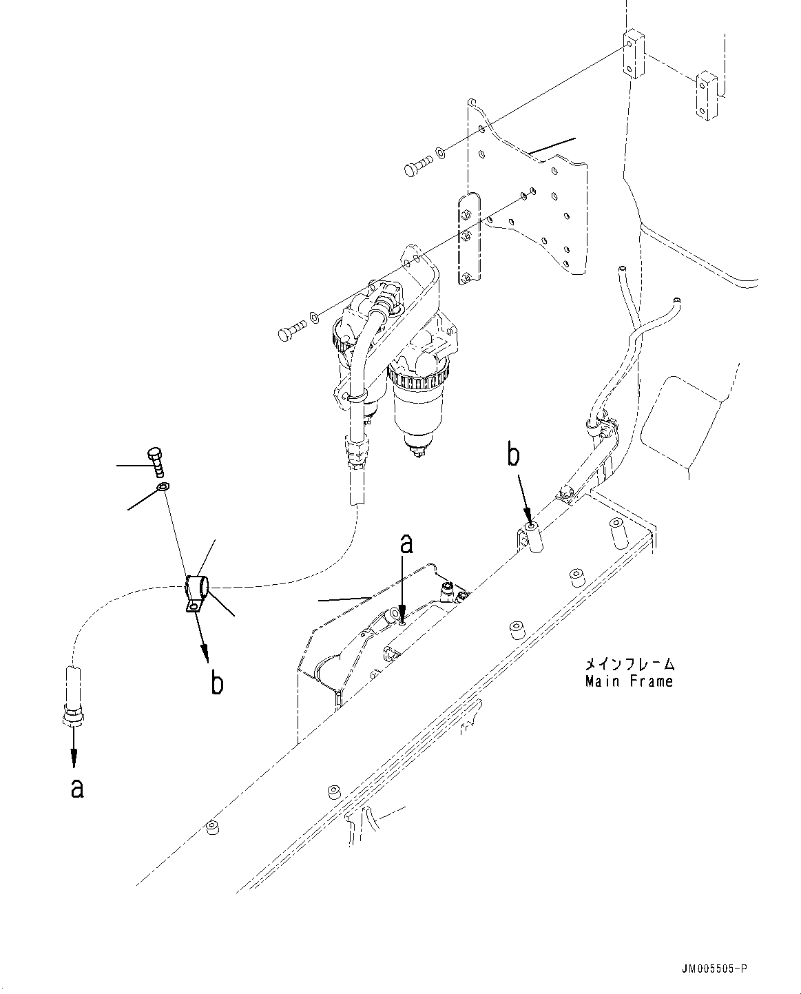Komatsu parts book diagram for HD785-7 S/N 37001-UP (-40 deg C Spec.): FUEL PIPING, WATER SEPARATOR TO FILTER R.H.(#30629-)