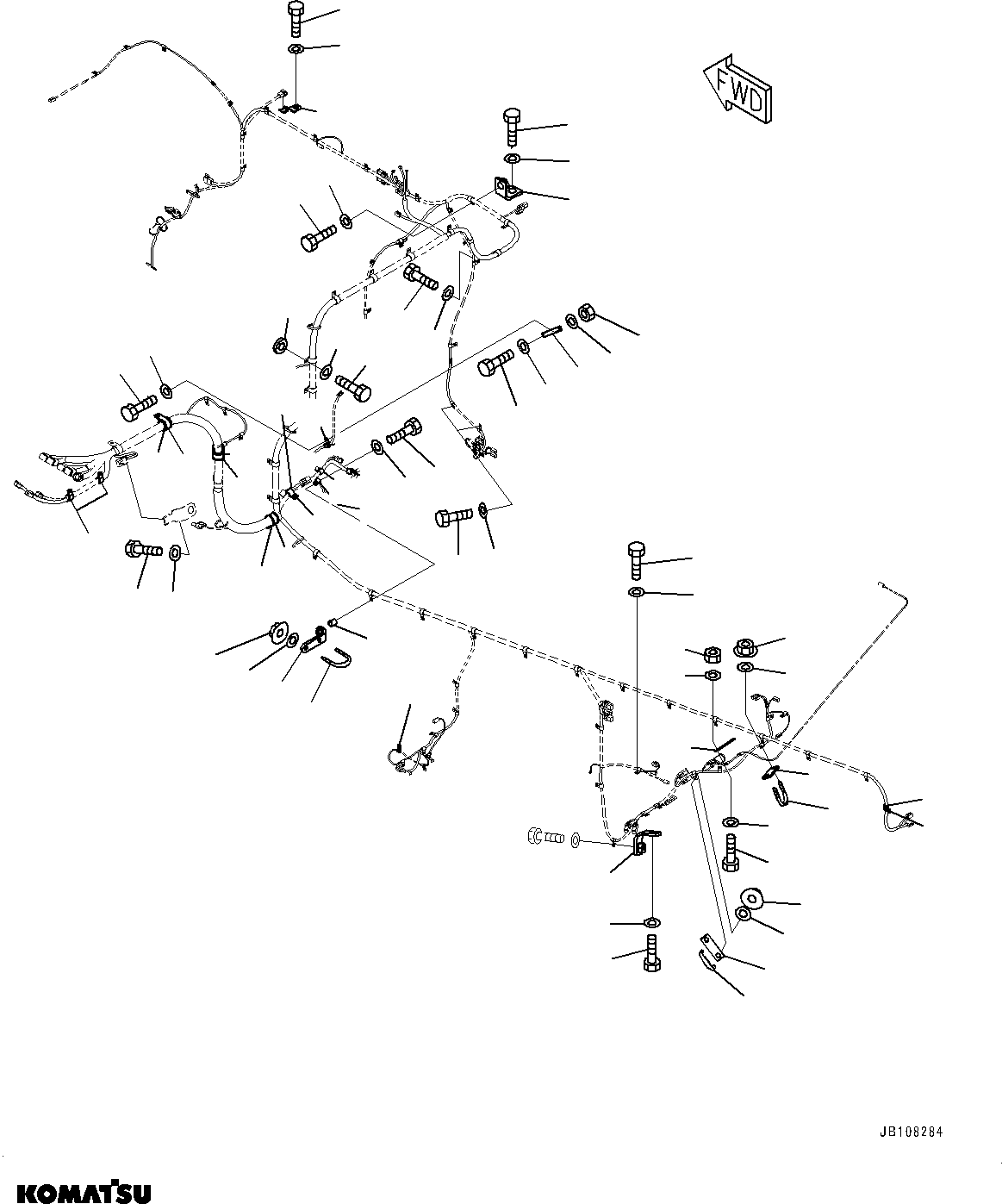 Komatsu parts book diagram for HD785-7 S/N 37001-UP (-40 deg C Spec.): ELECTRIC WIRING HARNESS, MAIN WIRING HARNESS (2/2)(#30001-30498)