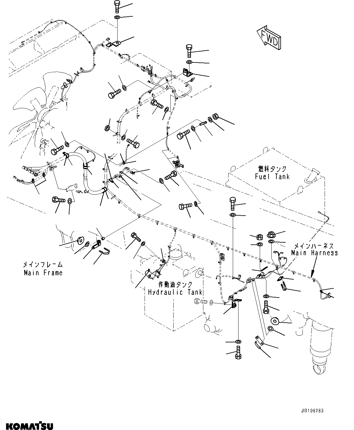 Komatsu parts book diagram for HD785-7 S/N 37001-UP (-40 deg C Spec.): ELECTRIC WIRING HARNESS, MAIN WIRING HARNESS (2/2)(#30499-31142)