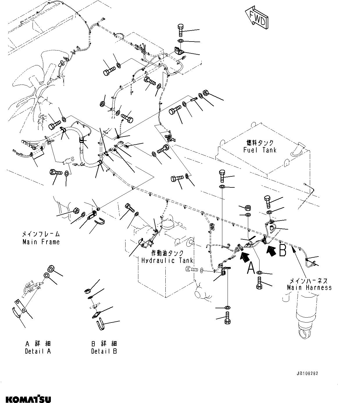 Komatsu parts book diagram for HD785-7 S/N 37001-UP (-40 deg C Spec.): ELECTRIC WIRING HARNESS, MAIN WIRING HARNESS (2/2)(#35198-)