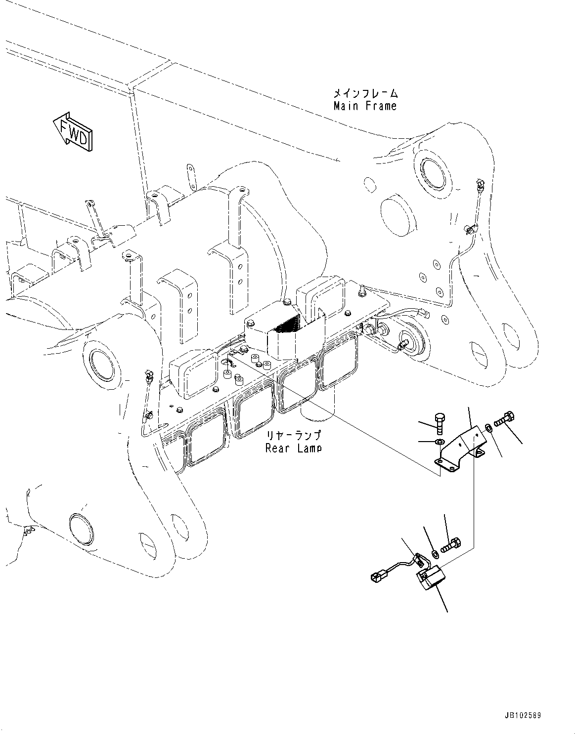 Komatsu parts book diagram for HD785-7 S/N 37001-UP (-40 deg C Spec.): REAR COMBINATION LAMP AND BACKUP ALARM, REAR CAMERA(#30001-)