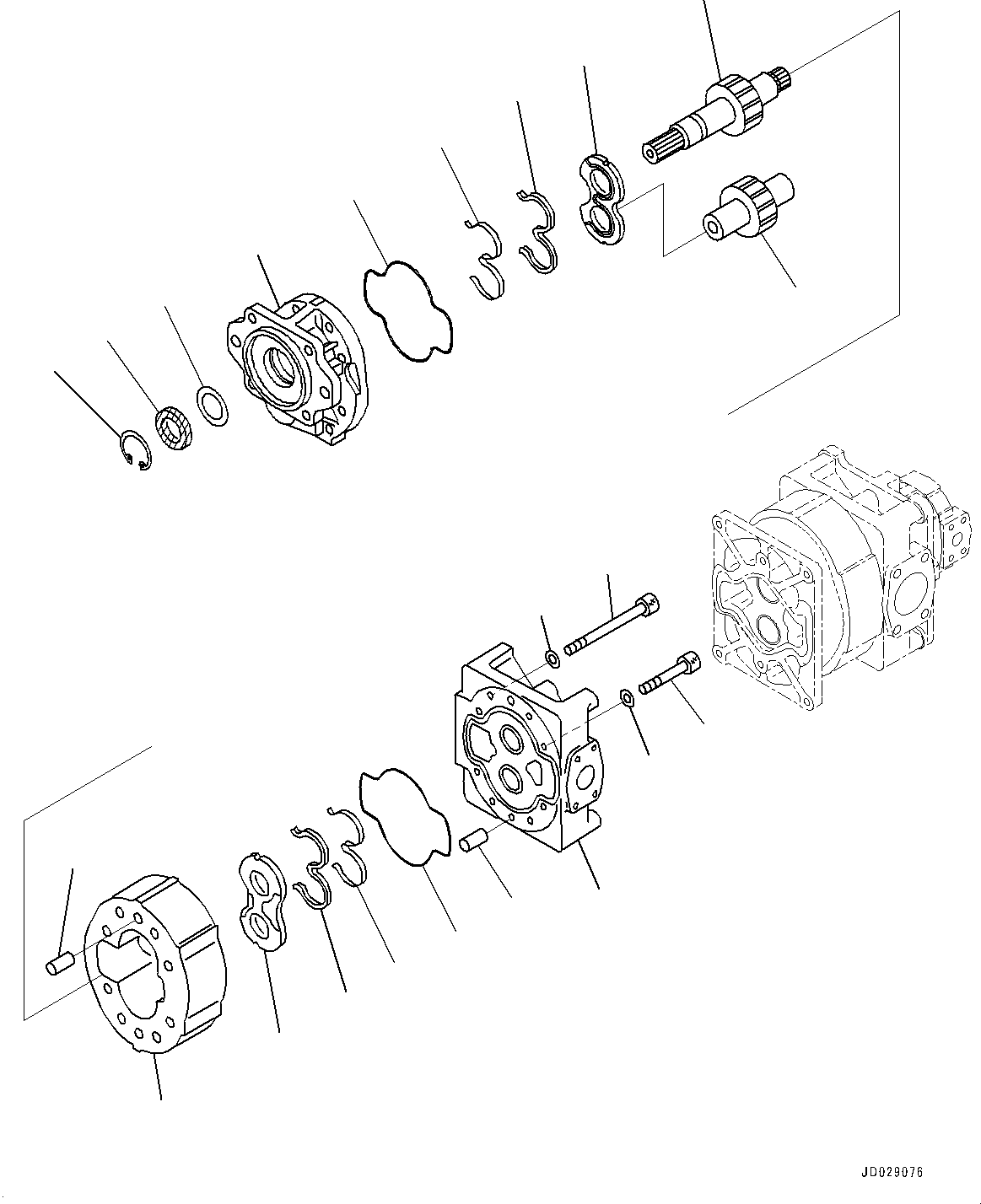 Komatsu parts book diagram for HD785-7 S/N 37001-UP (-40 deg C Spec.): TORQUE CONVERTER AND TRANSMISSION, INNER PARTS, STEERING AND HOIST PUMP (1/3)(#30001-)