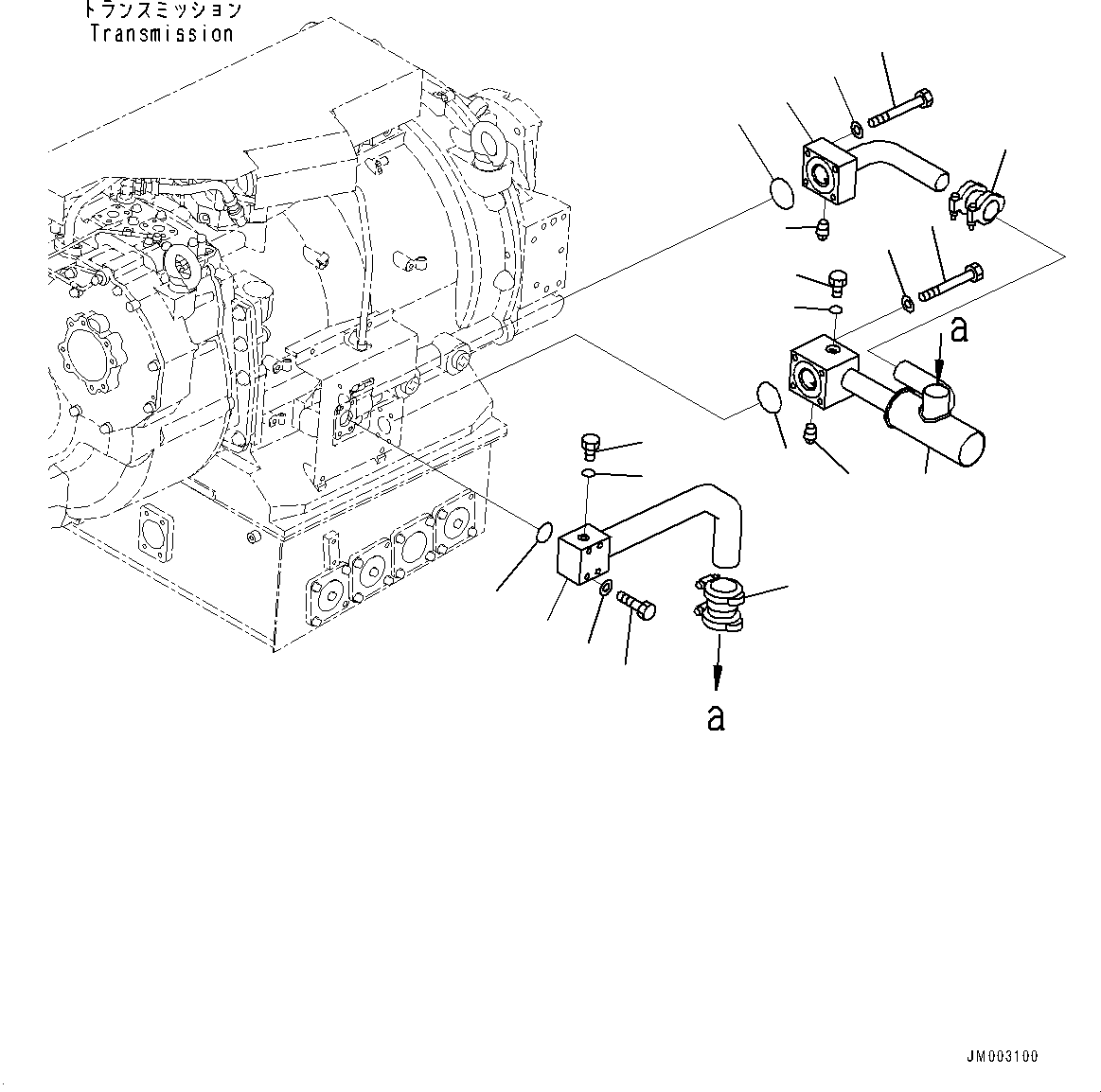 Komatsu parts book diagram for HD785-7 S/N 37001-UP (-40 deg C Spec.): TORQUE CONVERTER AND TRANSMISSION, OIL PAN (2/2)(#30001-)