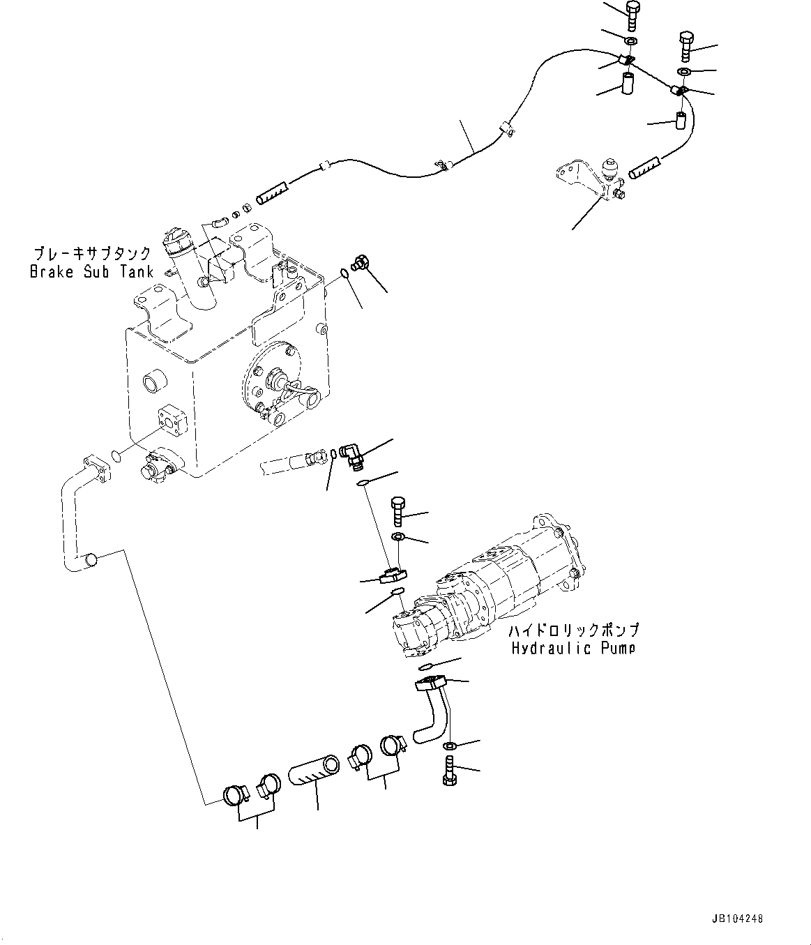 Komatsu parts book diagram for HD785-7 S/N 37001-UP (-40 deg C Spec.): TORQUE CONVERTER AND TRANSMISSION, BRAKE PIPING(#33301-)