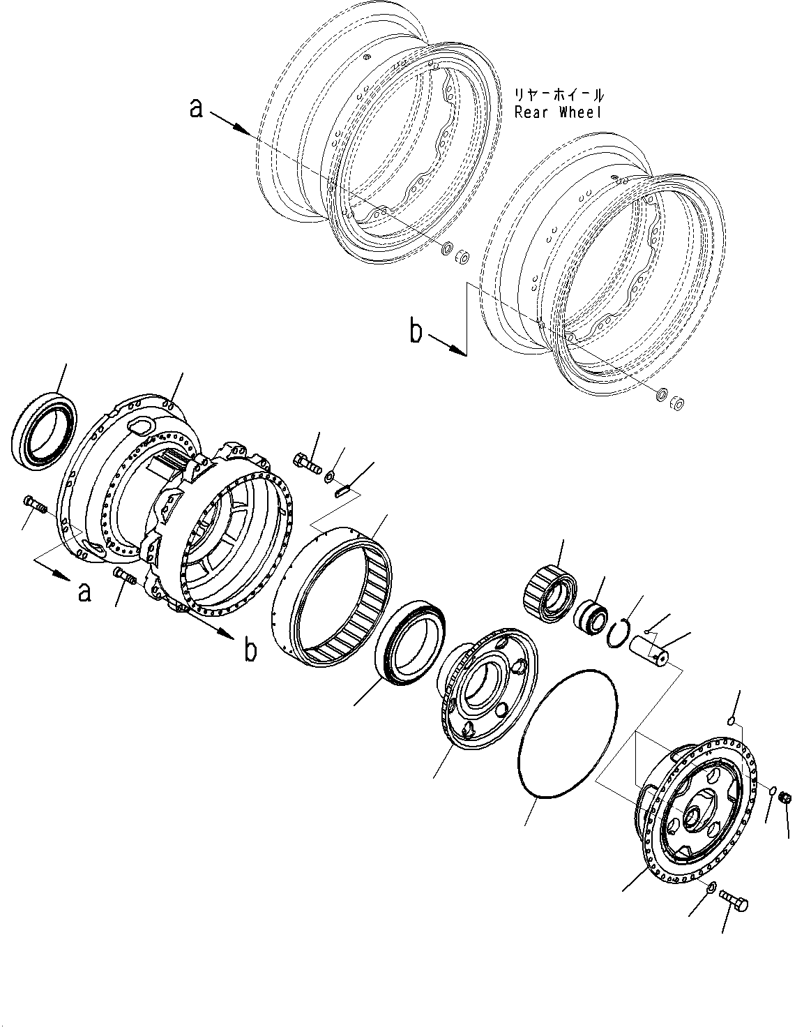 Komatsu parts book diagram for HD785-7 S/N 37001-UP (-40 deg C Spec.): REAR AXLE, FINAL DRIVE L.H. (1/2)(#30001-)