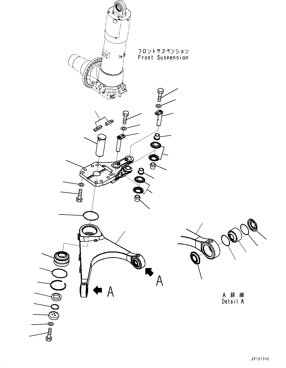 Komatsu parts book diagram for HD785-7 S/N 37001-UP (-40 deg C Spec.): FRONT AXLE, LEVER, R.H.(#32922-)