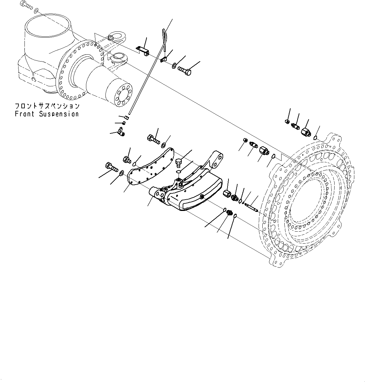 Komatsu parts book diagram for HD785-7 S/N 37001-UP (-40 deg C Spec.): FRONT AXLE, BRAKE, L.H. (3/3)(#31800-)