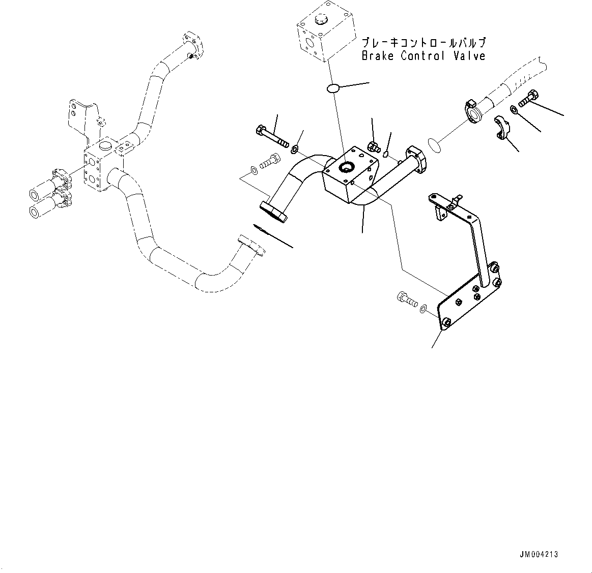 Komatsu parts book diagram for HD785-7 S/N 37001-UP (-40 deg C Spec.): BRAKE CONTROL VALVE, TUBE AND BRACKET(#30001-)