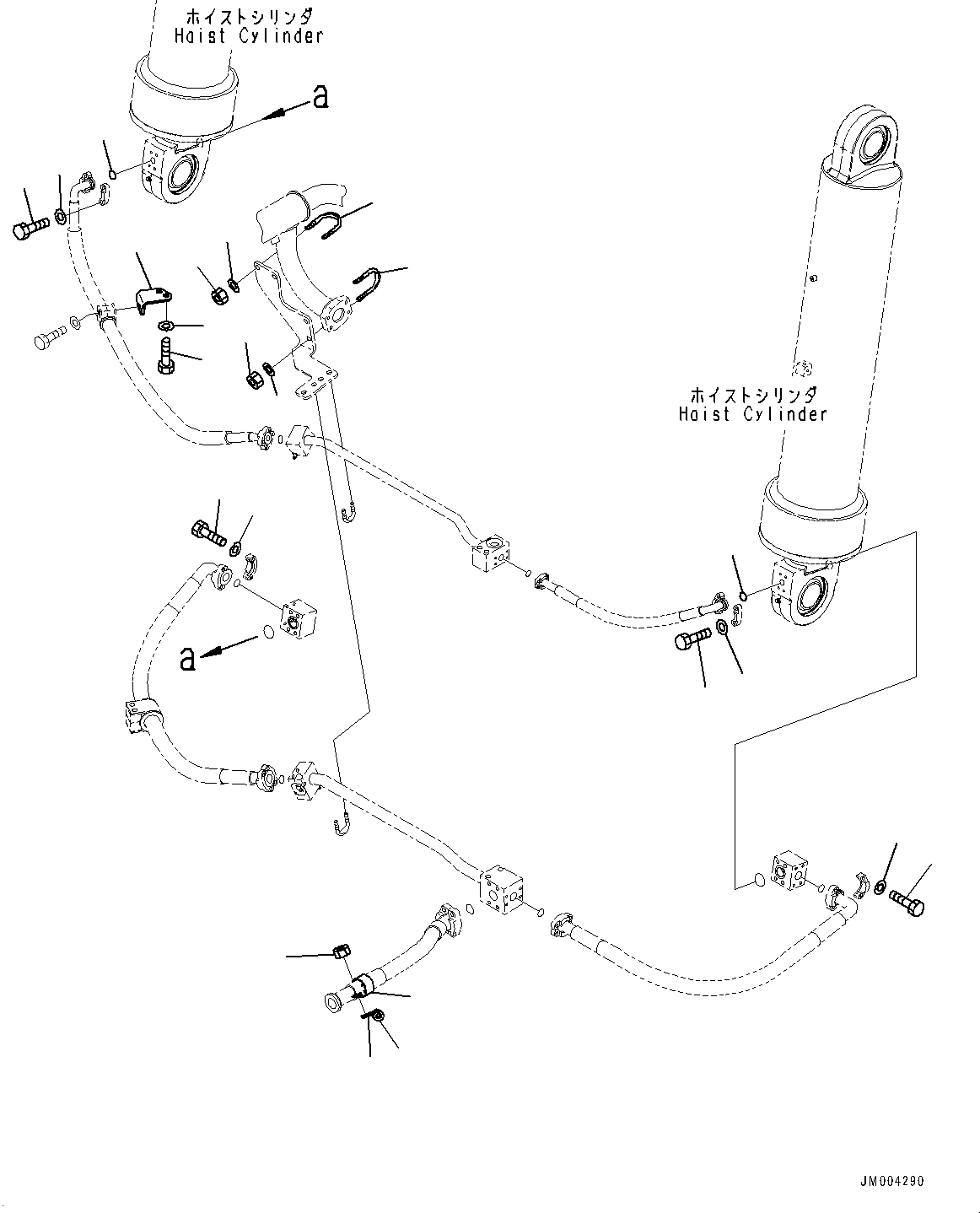 Komatsu parts book diagram for HD785-7 S/N 37001-UP (-40 deg C Spec.): STEERING AND HOIST HYDRAULIC PIPING, HOIST VALVE TO HOIST CYLINDER (3/3)(#30001-30000)