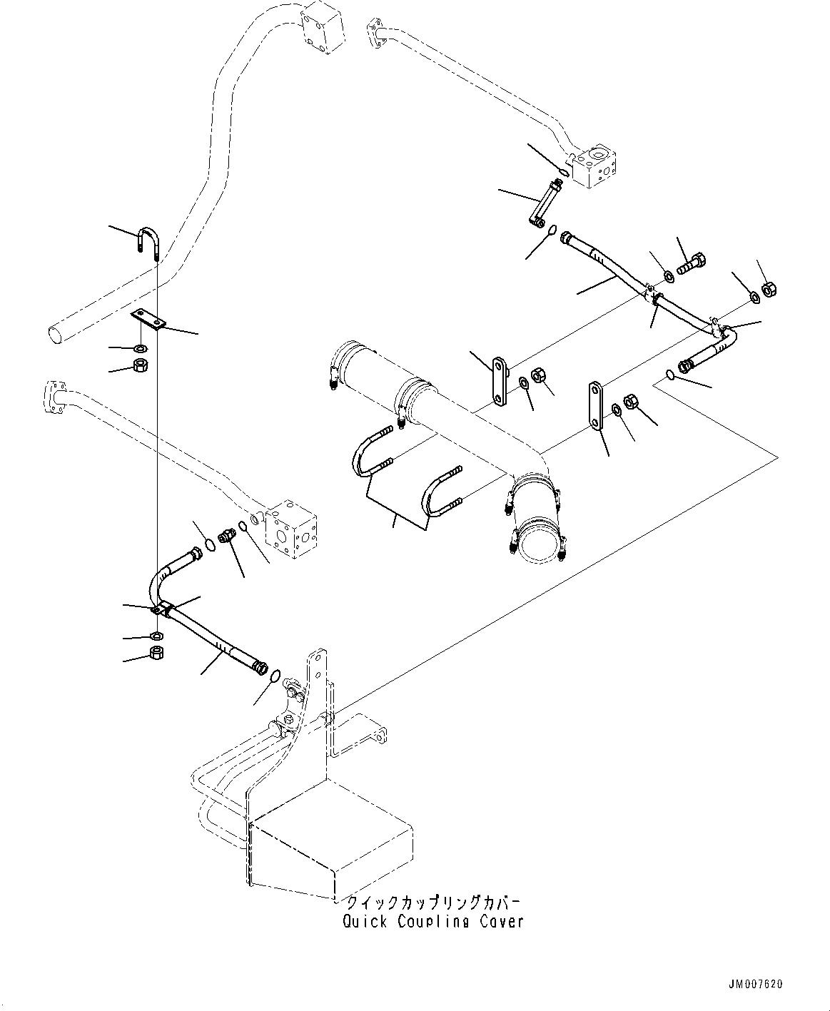 Komatsu parts book diagram for HD785-7 S/N 37001-UP (-40 deg C Spec.): STEERING AND HOIST HYDRAULIC PIPING, QUICK CHARGE PIPING(#30949-31130)