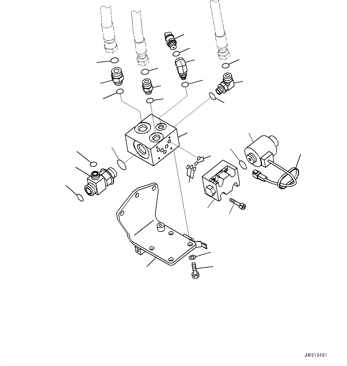 Komatsu parts book diagram for HD785-7 S/N 37001-UP (-40 deg C Spec.): BRAKE PIPING, PARKING BRAKE VALVE(#31290-32095)