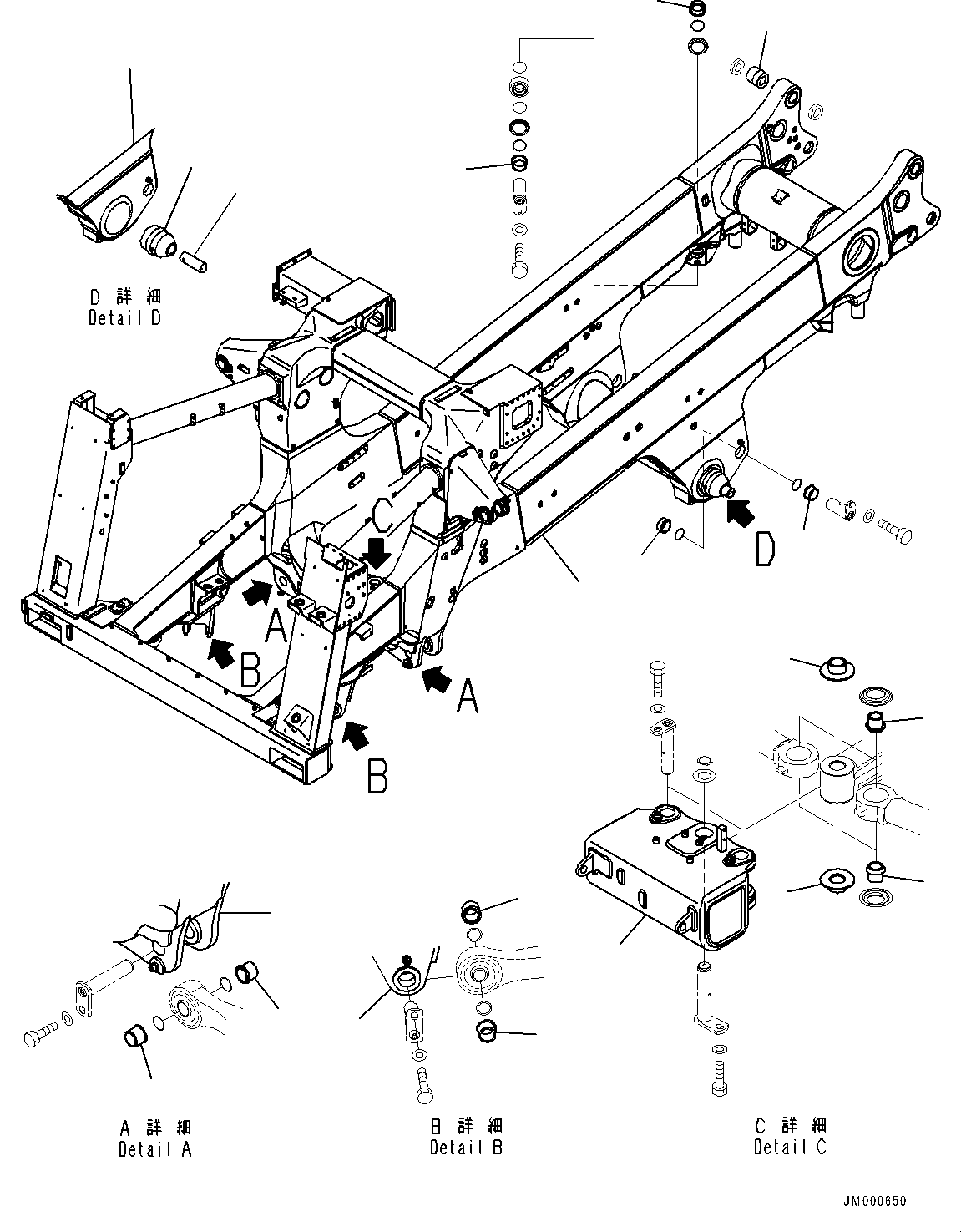 Komatsu parts book diagram for HD785-7 S/N 37001-UP (-40 deg C Spec.): MAIN FRAME, FRAME(#30001-)