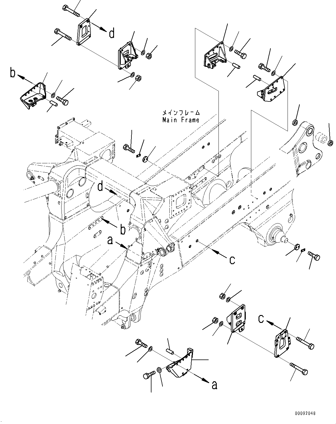 Komatsu parts book diagram for HD785-7 S/N 37001-UP (-40 deg C Spec.): MAIN FRAME, MOUNTING BRACKET(#30001-)