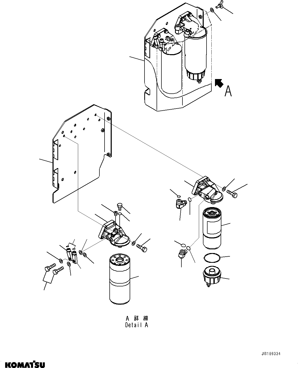 Komatsu parts book diagram for HD785-7 S/N 37001-UP (-40 deg C Spec.): ENGINE FILTER AND RELATED PARTS, L.H.(#30001-)