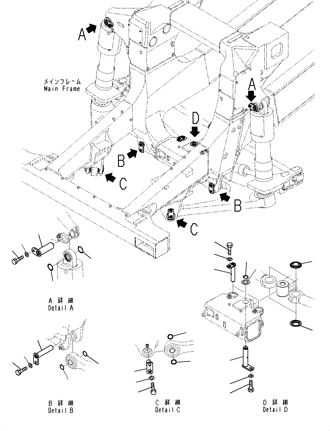 Komatsu parts book diagram for HD785-7 S/N 37001-UP (-40 deg C Spec.): STEERING LINKAGE, MOUNTING(#30001-)
