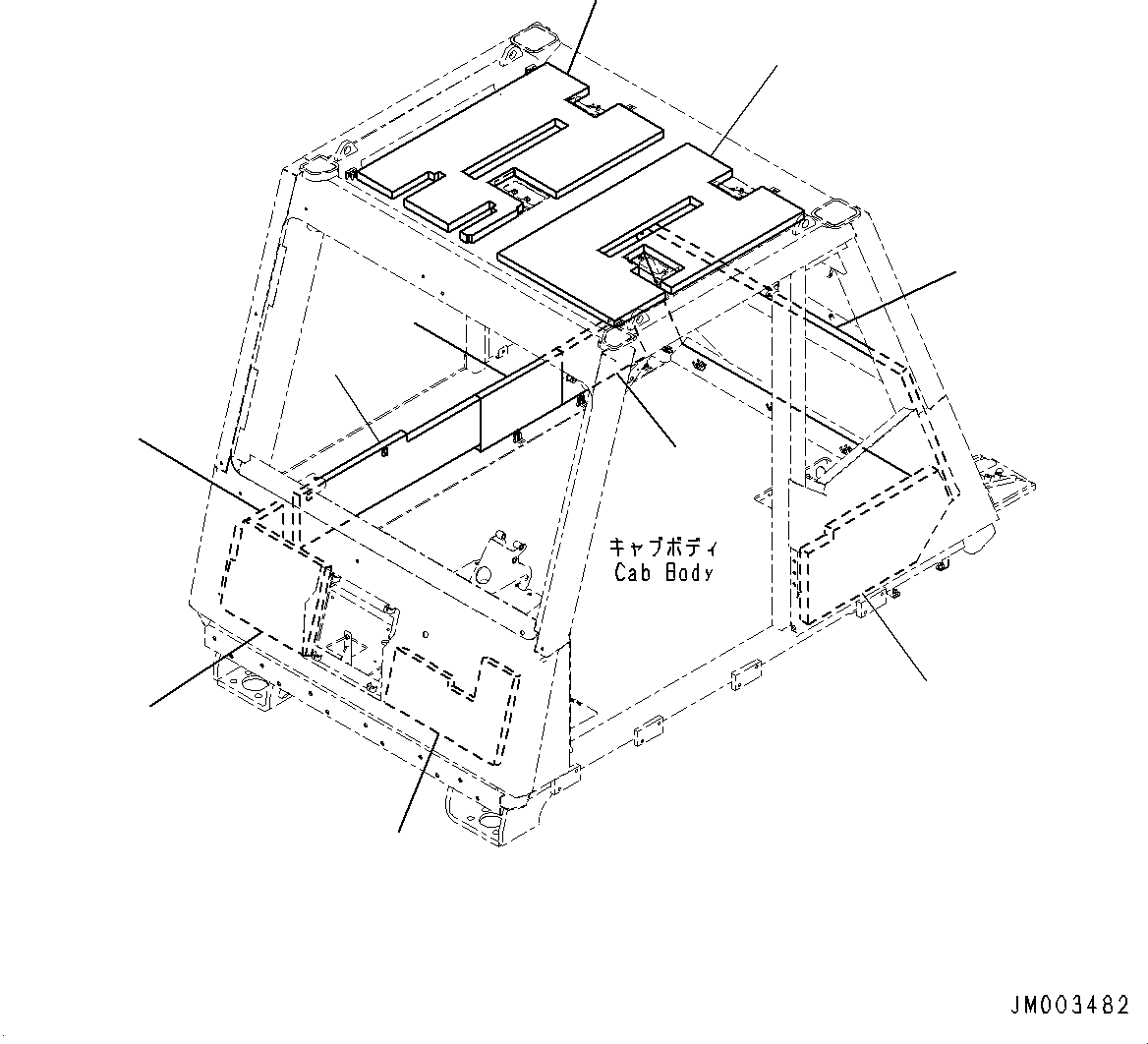 Komatsu parts book diagram for HD785-7 S/N 37001-UP (-40 deg C Spec.): CAB, SHEET(#37001-)