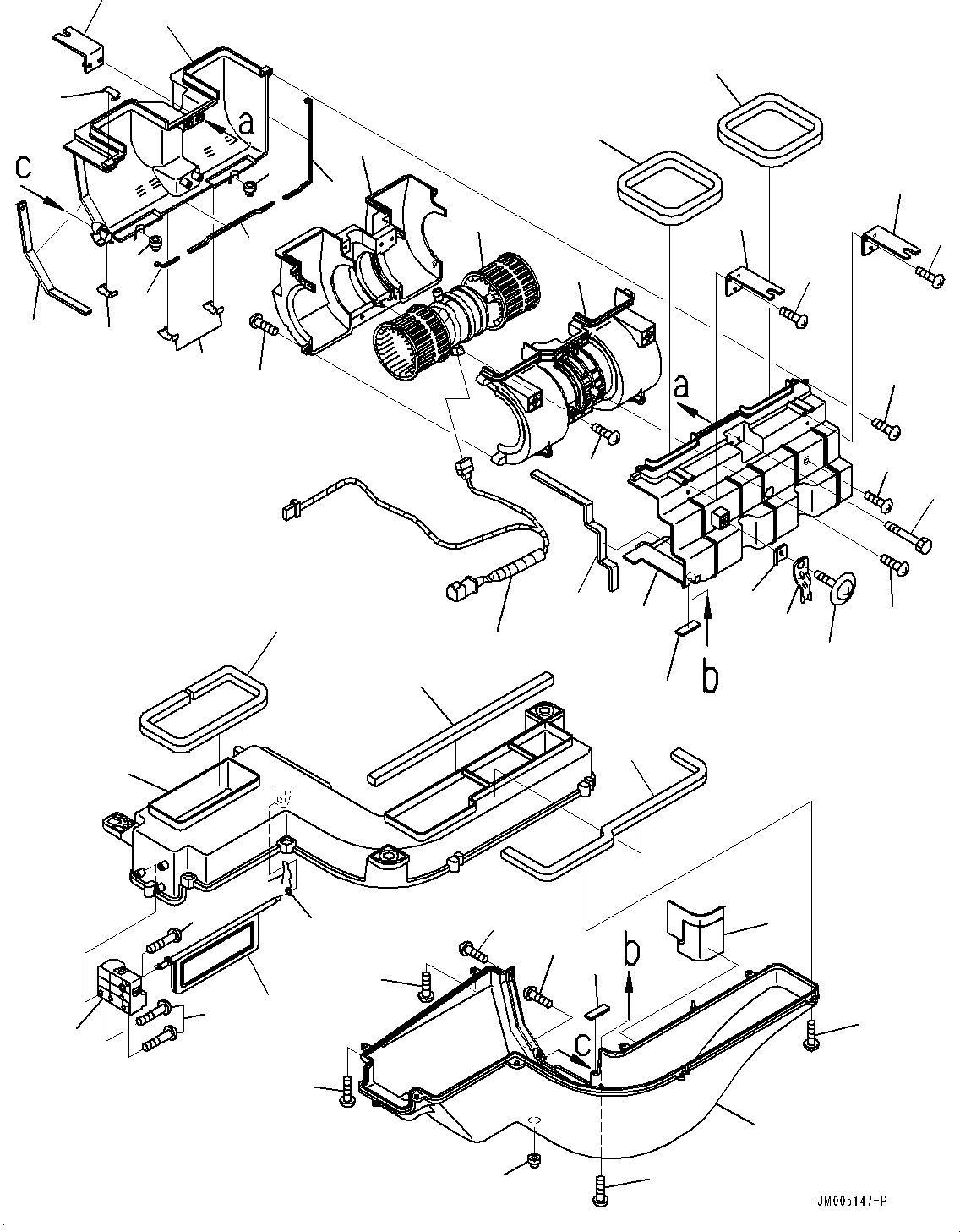 Komatsu parts book diagram for HD785-7 S/N 37001-UP (-40 deg C Spec.): CAB, INNER PARTS, AIR CONDITIONER UNIT (2/2)(#37001-)
