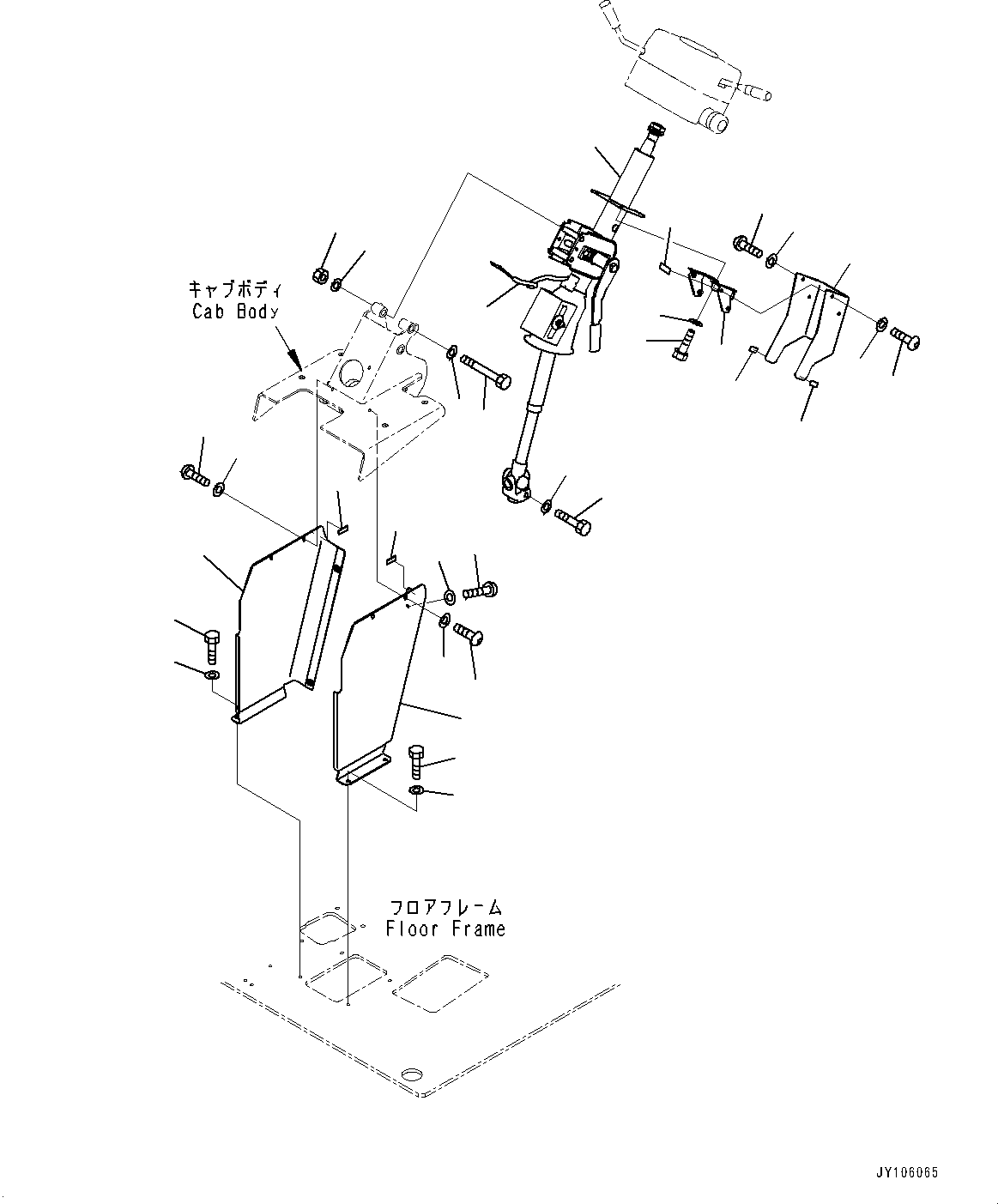 Komatsu parts book diagram for HD785-7 S/N 37001-UP (-40 deg C Spec.): CAB, STEERING COLUMN(#37001-)
