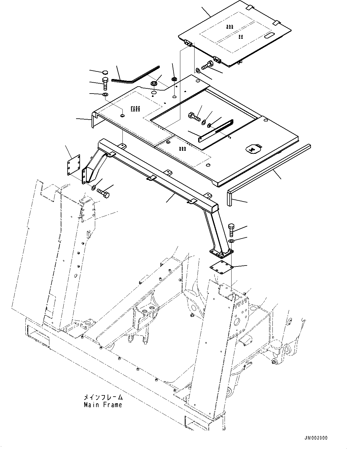 Komatsu parts book diagram for HD785-7 S/N 37001-UP (-40 deg C Spec.): ENGINE HOOD, HOOD(#30001-)