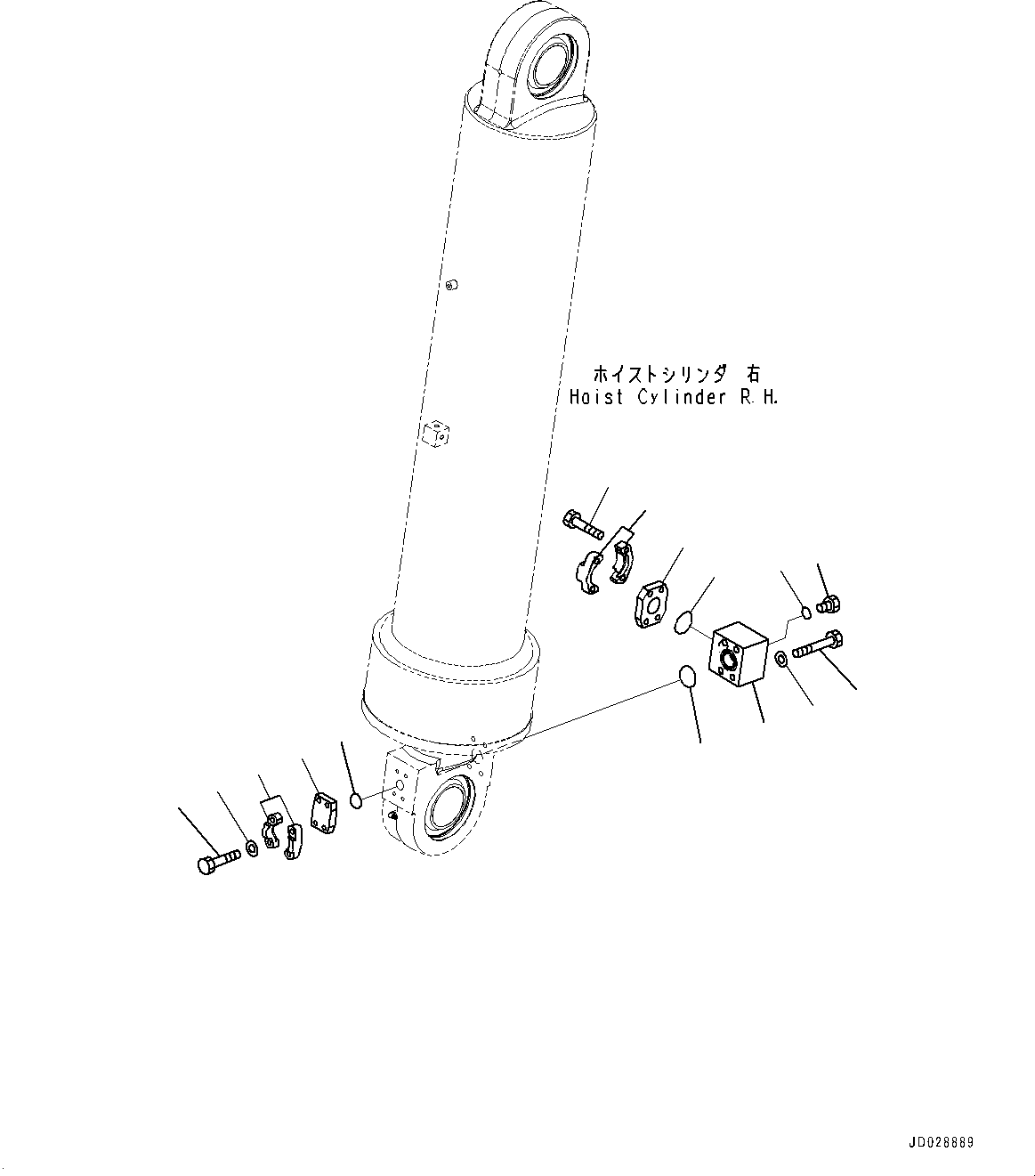 Komatsu parts book diagram for HD785-7 S/N 37001-UP (-40 deg C Spec.): HOIST CYLINDER, RELATED PARTS (2/2)(#30001-30541)