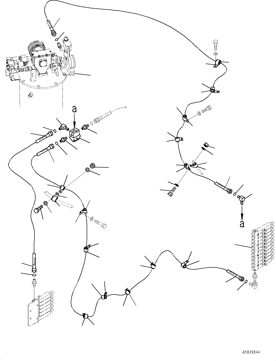 Komatsu parts book diagram for HD785-7 S/N 37001-UP (-40 deg C Spec.): AUTO-GREASING SYSTEM PIPING, HIGH PRESSURE LUBRICATION PIPING (1/2)(#30001-)