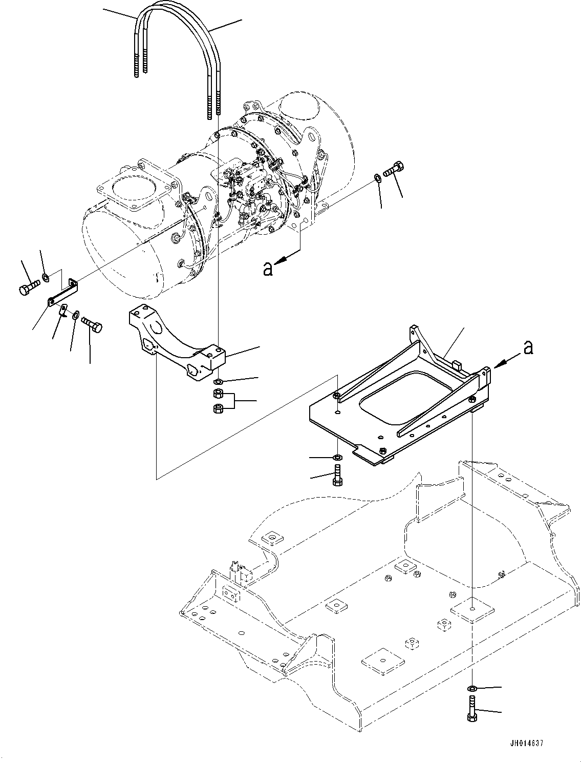 Komatsu parts book diagram for PC490LC-11 S/N 87001-UP: EXHAUST, KOMATSU DIESEL PARTICULATE FILTER (KDPF) MOUNTING(#85161-)