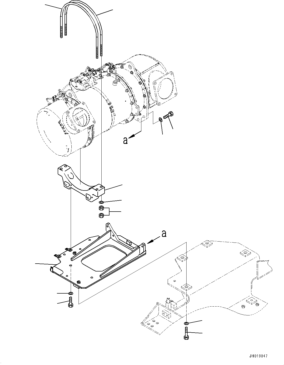 Komatsu parts book diagram for PC490LC-11 S/N 87001-UP: EXHAUST, SCR ASSEMBLY MOUNTING(#85161-)