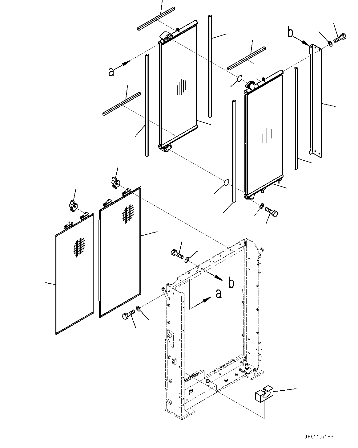 Komatsu parts book diagram for PC490LC-11 S/N 87001-UP: COOLING SYSTEM, OIL COOLER(#85001-85152)