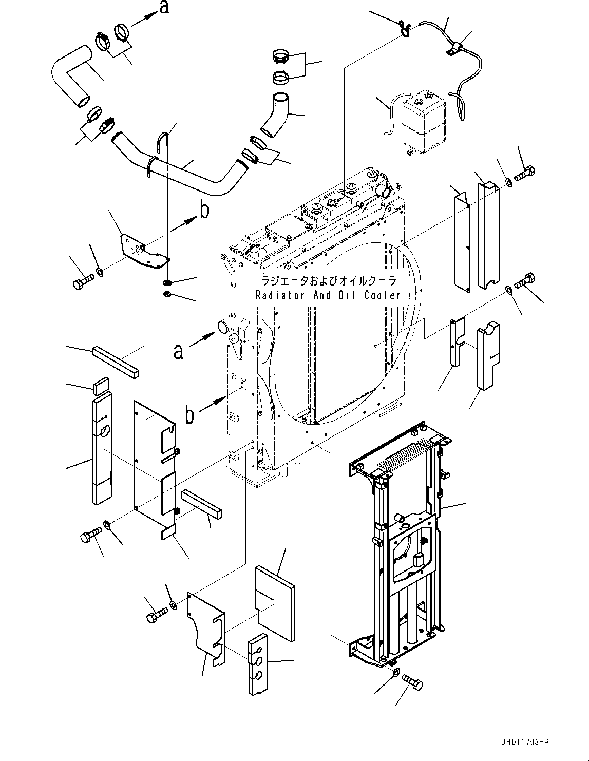Komatsu parts book diagram for PC490LC-11 S/N 87001-UP: COOLING SYSTEM, RESERVOIR TANK PIPING(#85001-85152)