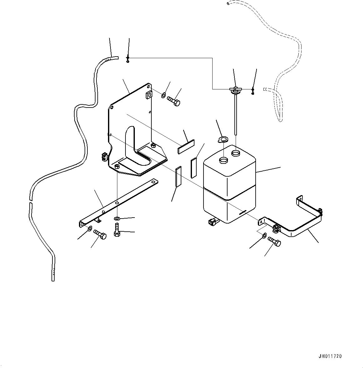 Komatsu parts book diagram for PC490LC-11 S/N 87001-UP: COOLING SYSTEM, RESERVOIR TANK(#85153-)