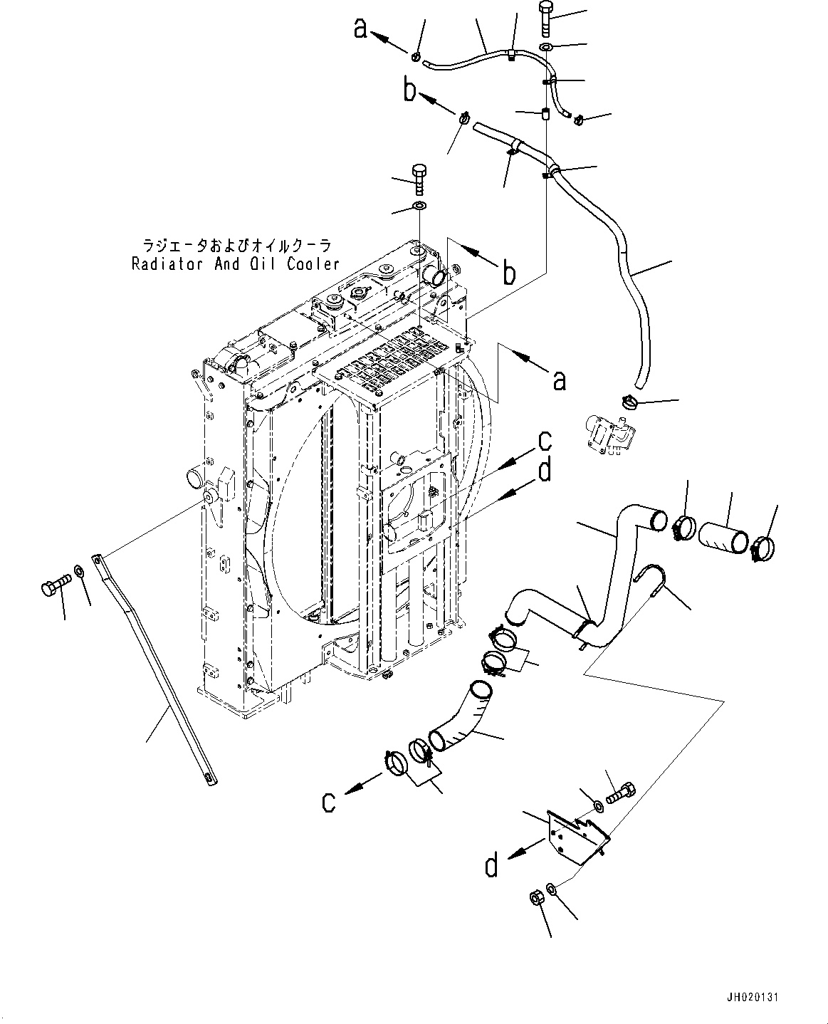 Komatsu parts book diagram for PC490LC-11 S/N 87001-UP: COOLING SYSTEM, STAY AND AIR PIPING(#85153-)