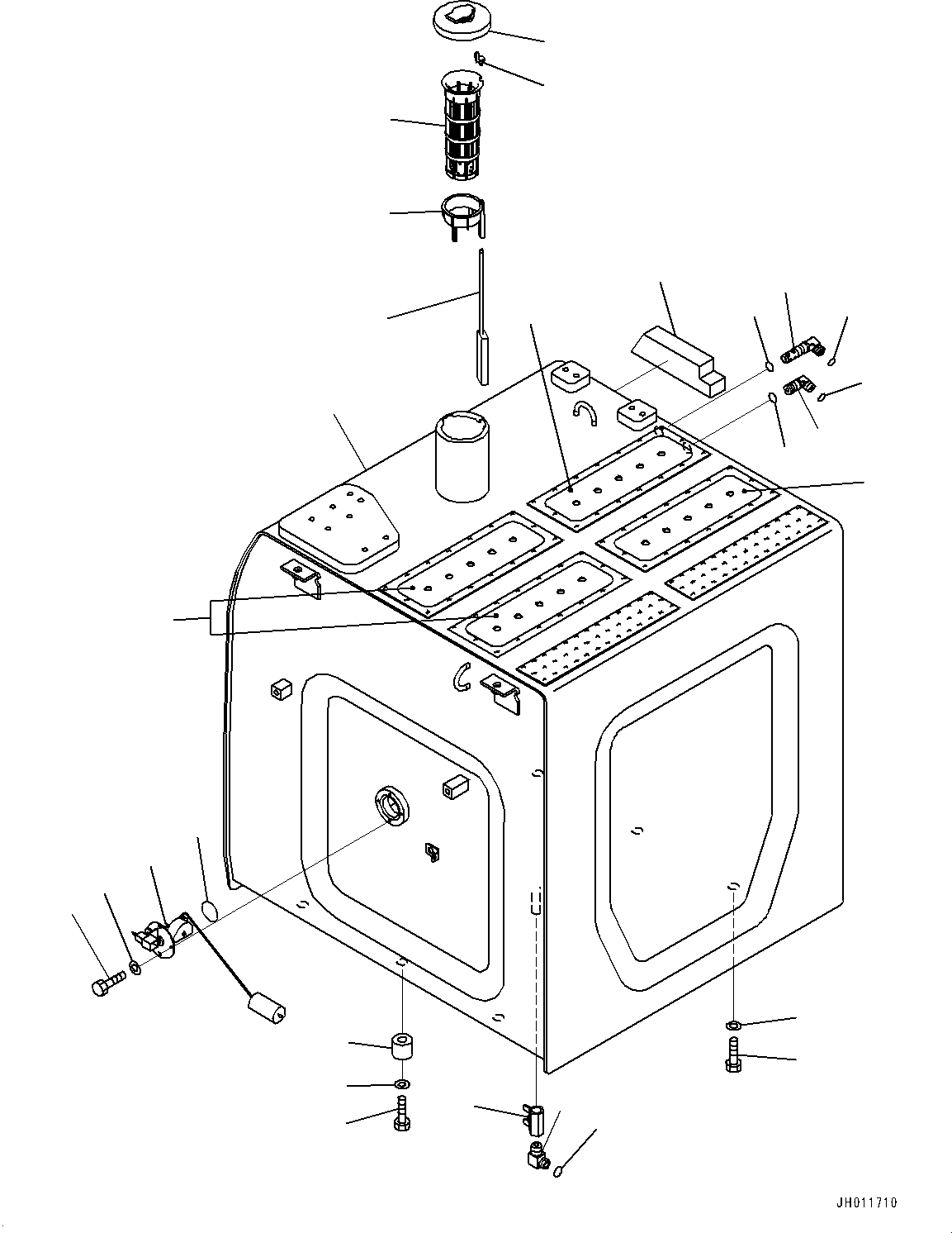 Komatsu parts book diagram for PC490LC-11 S/N 87001-UP: FUEL TANK, (#85001-85757)