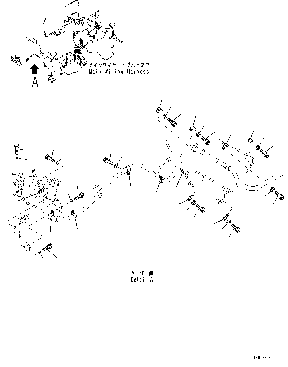 Komatsu parts book diagram for PC490LC-11 S/N 87001-UP: ELECTRIC WIRING HARNESS, MAIN WIRING HARNESS CLAMP (2/8)(#87001-)