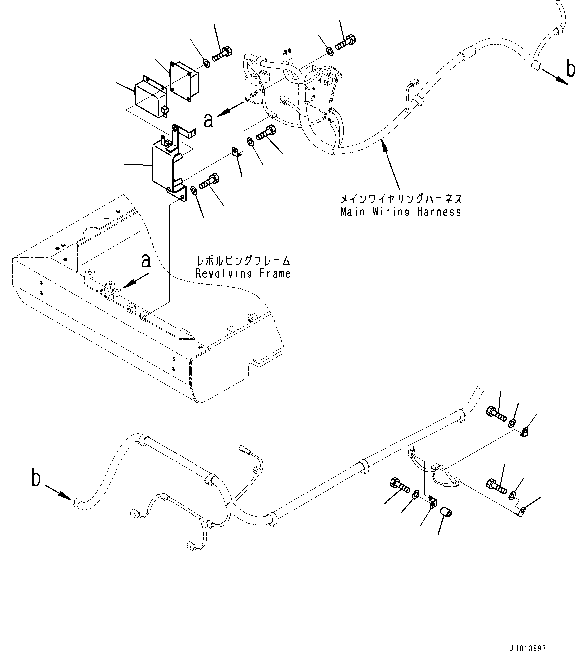 Komatsu parts book diagram for PC490LC-11 S/N 87001-UP: ELECTRIC WIRING HARNESS, MAIN WIRING HARNESS CLAMP (3/8)(#87001-)