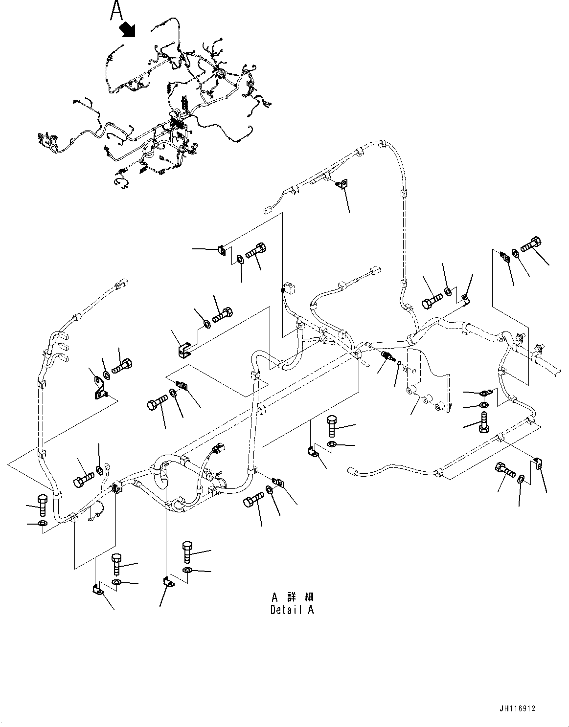 Komatsu parts book diagram for PC490LC-11 S/N 87001-UP: ELECTRIC WIRING HARNESS, MAIN WIRING HARNESS CLAMP (8/8)(#87001-)