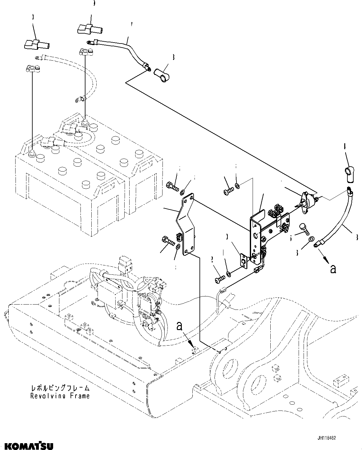 Komatsu parts book diagram for PC490LC-11 S/N 87001-UP: ELECTRIC WIRING HARNESS, BATTERY CABLE FOR DISCONNECT SWITCH(#87001-)