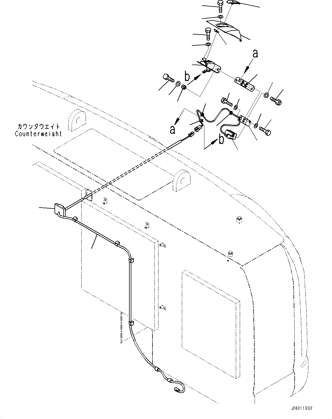 Komatsu parts book diagram for PC490LC-11 S/N 87001-UP: REARVIEW CAMERA, CENTER(#85001-)