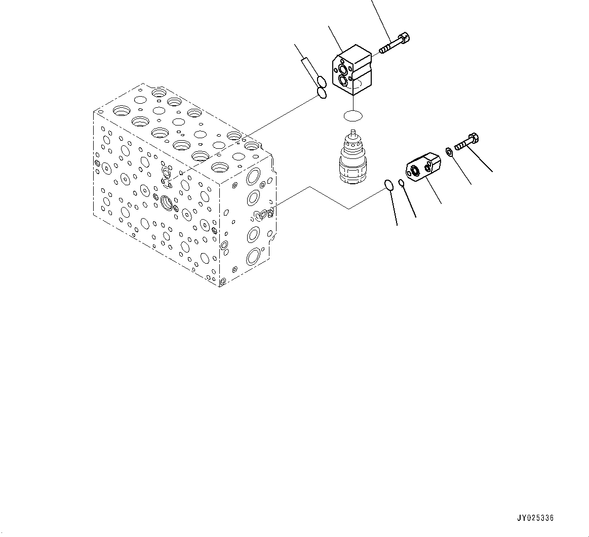 Komatsu parts book diagram for PC490LC-11 S/N 87001-UP: CONTROL VALVE, 8-SPOOL (6/24)(#85001-)