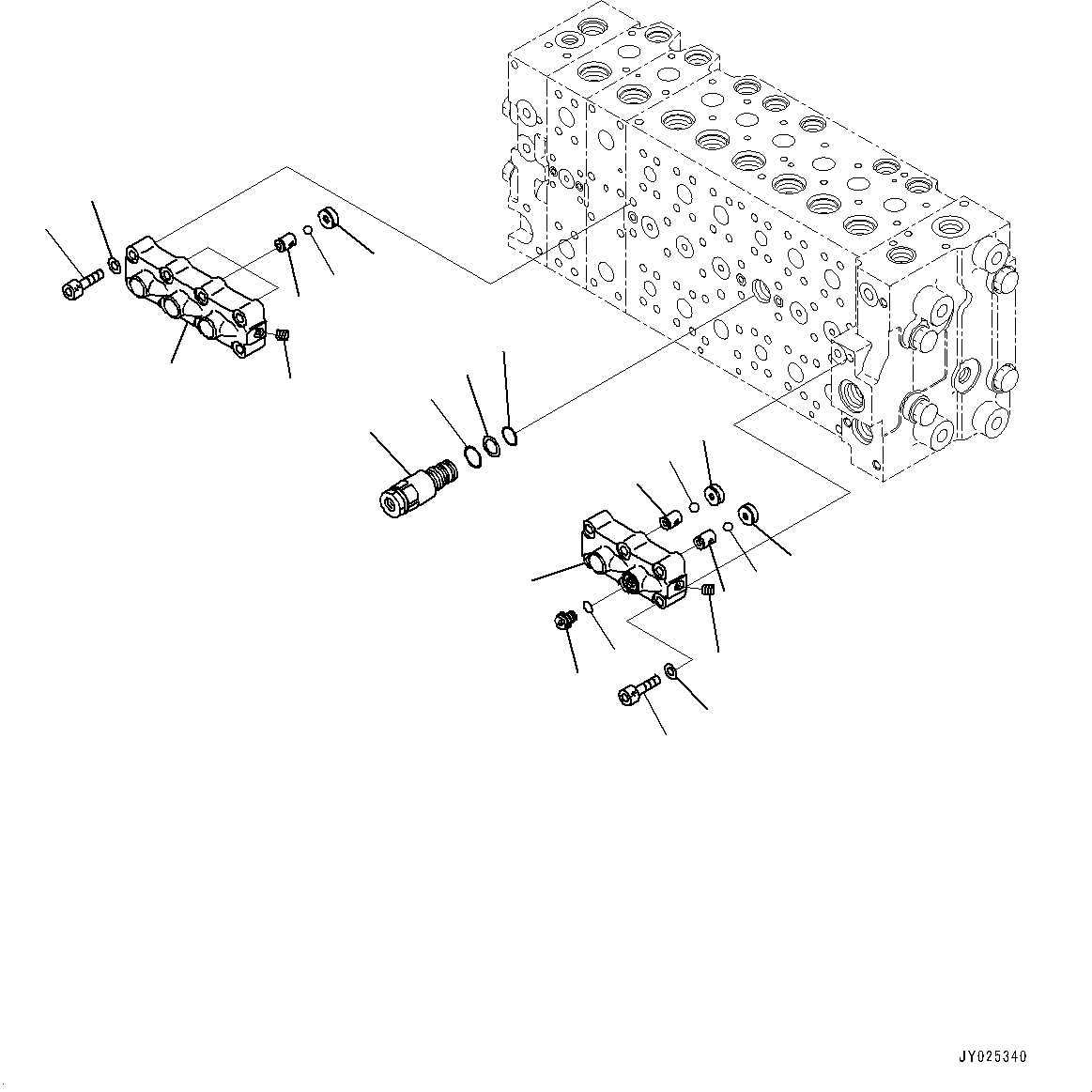 Komatsu parts book diagram for PC490LC-11 S/N 87001-UP: CONTROL VALVE, 8-SPOOL (10/24)(#85001-)