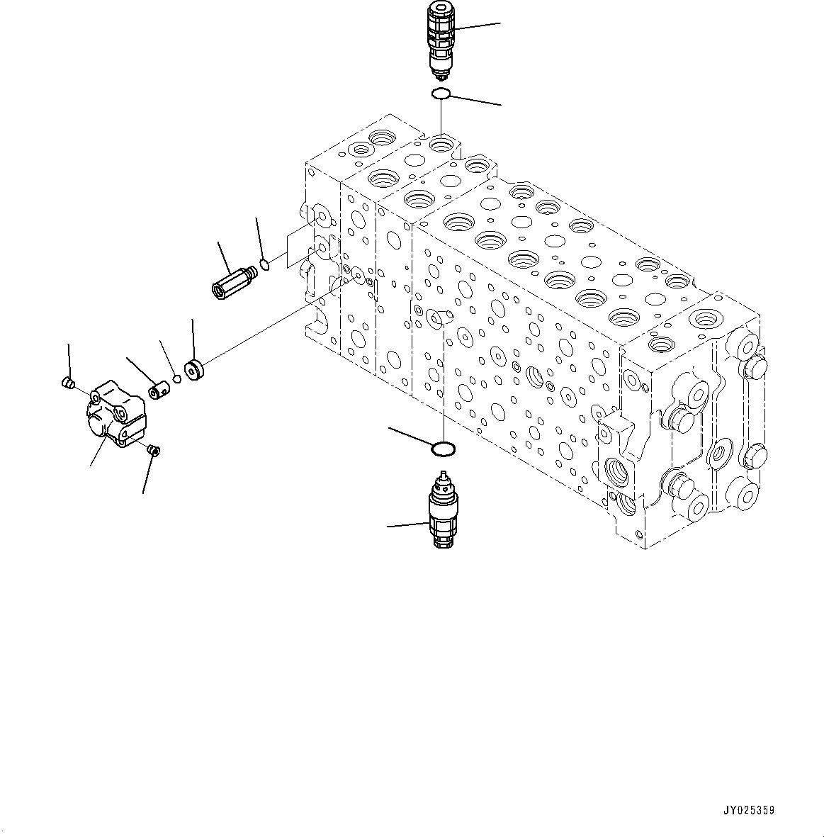 Komatsu parts book diagram for PC490LC-11 S/N 87001-UP: CONTROL VALVE, 8-SPOOL (24/24)(#85001-)