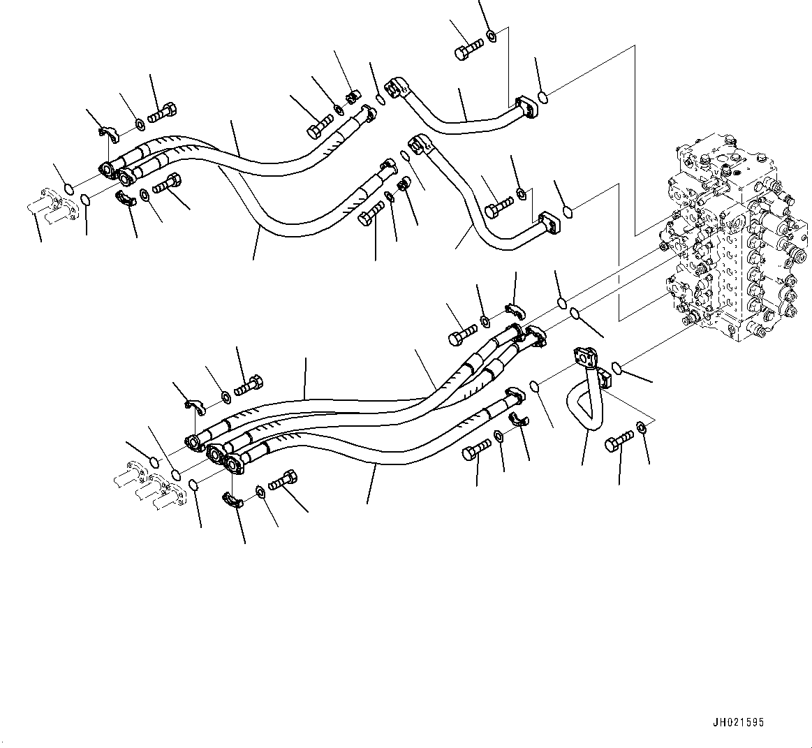 Komatsu parts book diagram for PC490LC-11 S/N 87001-UP: ARM AND BUCKET PIPING, PIPING(#85001-)